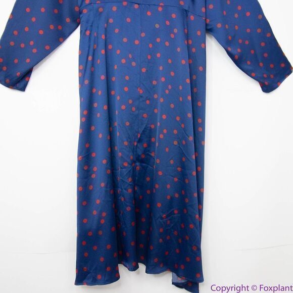 NEW Eloquii navy Tulip Hem Wrap Dress in Mandalay polka Dot, 24‎ - Picture 8 of 16